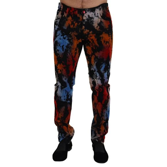Dolce & Gabbana Multicolor Cotton Tie Dye Skinny Denim Jeans